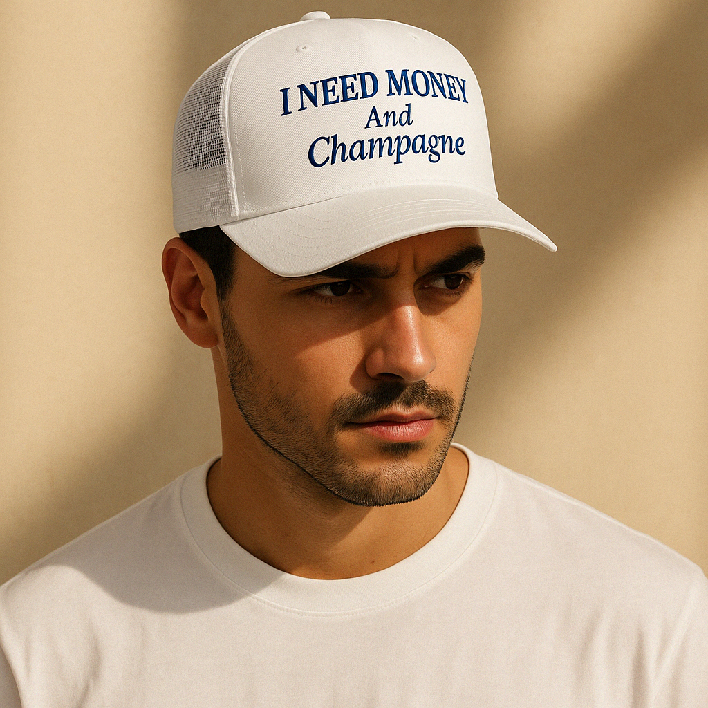 Trucker Caps “I Need Money and Champagne”