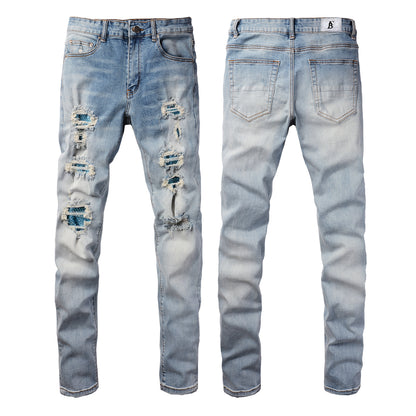 Jeans Rihnestone Acquamarina