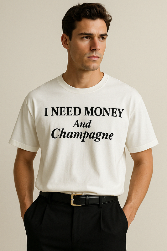T-Shirt “I Need Money and Champagne”