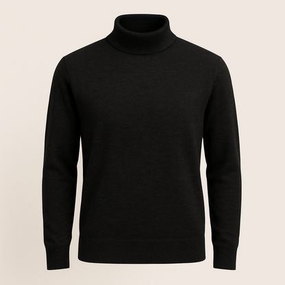 Maglia Lupetto Misto Lana Nero