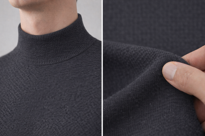 Maglia Lupetto Misto Lana Antracite