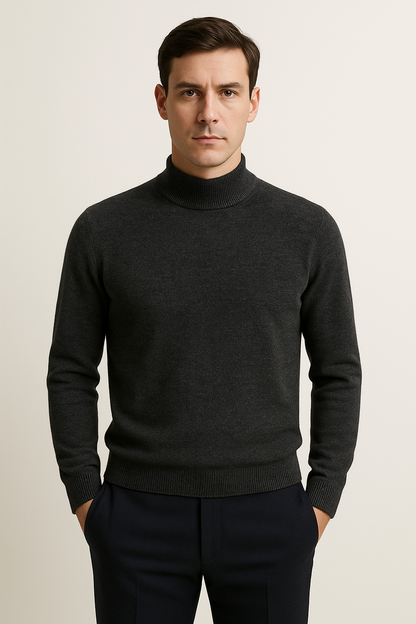 Maglia Lupetto Misto Lana Antracite