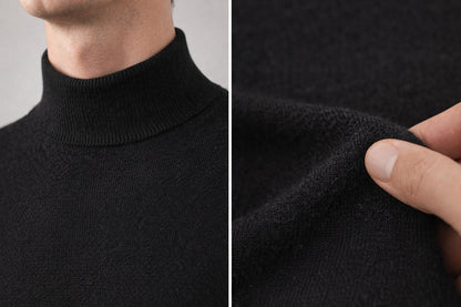 Maglia Lupetto Misto Lana Nero